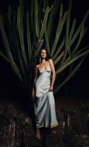 JOELLE MAXI DRESS - CLOUD BLUE/PEAR