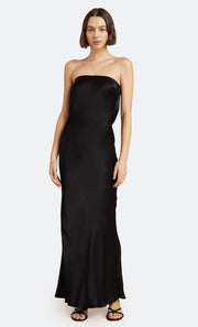 Moon Dance Strapless Maxi Bridesmaid Dress Backless in Black by Bec + Bridge