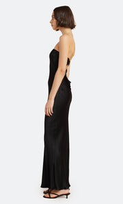 Moon Dance Strapless Maxi Bridesmaid Dress Backless in Black by Bec + Bridge