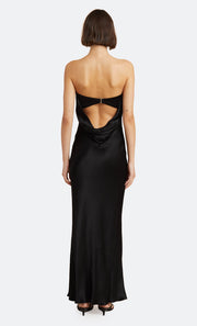 Moon Dance Strapless Maxi Bridesmaid Dress Backless in Black by Bec + Bridge