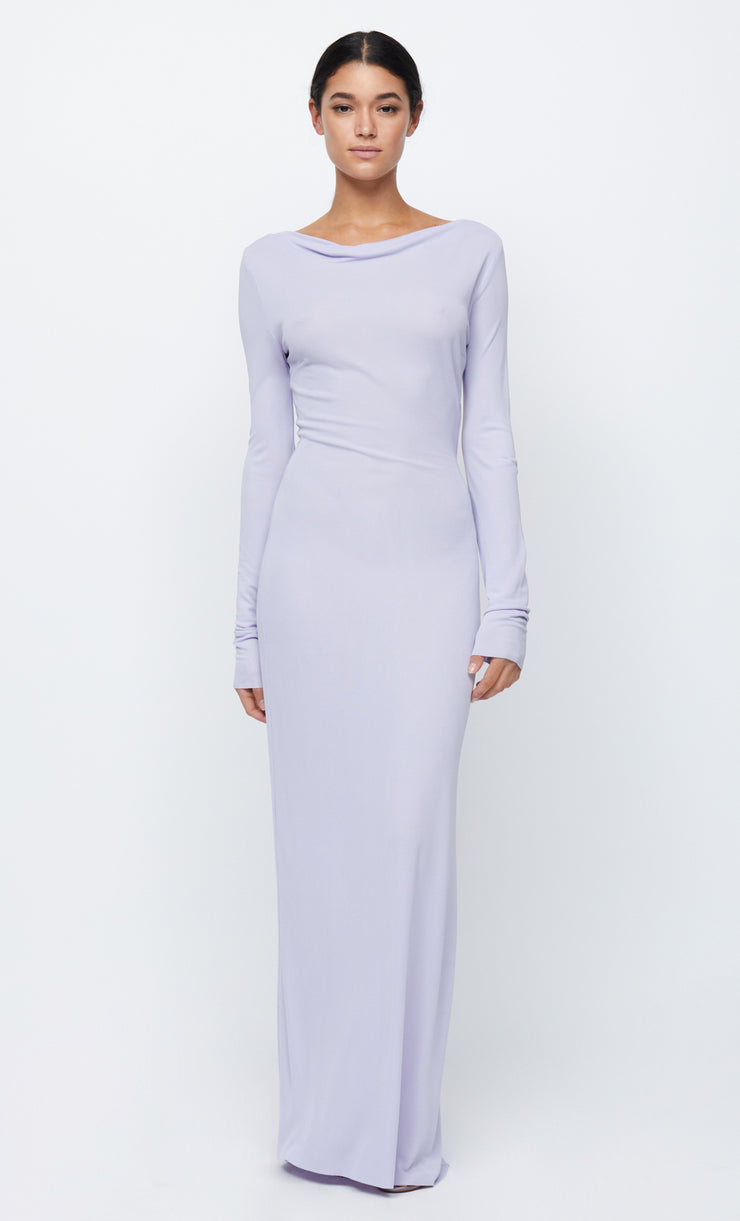 AMARA LONG SLEEVE MAXI DRESS - LILAC