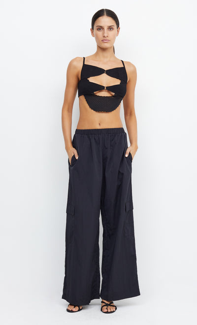 VERONICA KNIT BOATNECK BRALETTE - BLACK