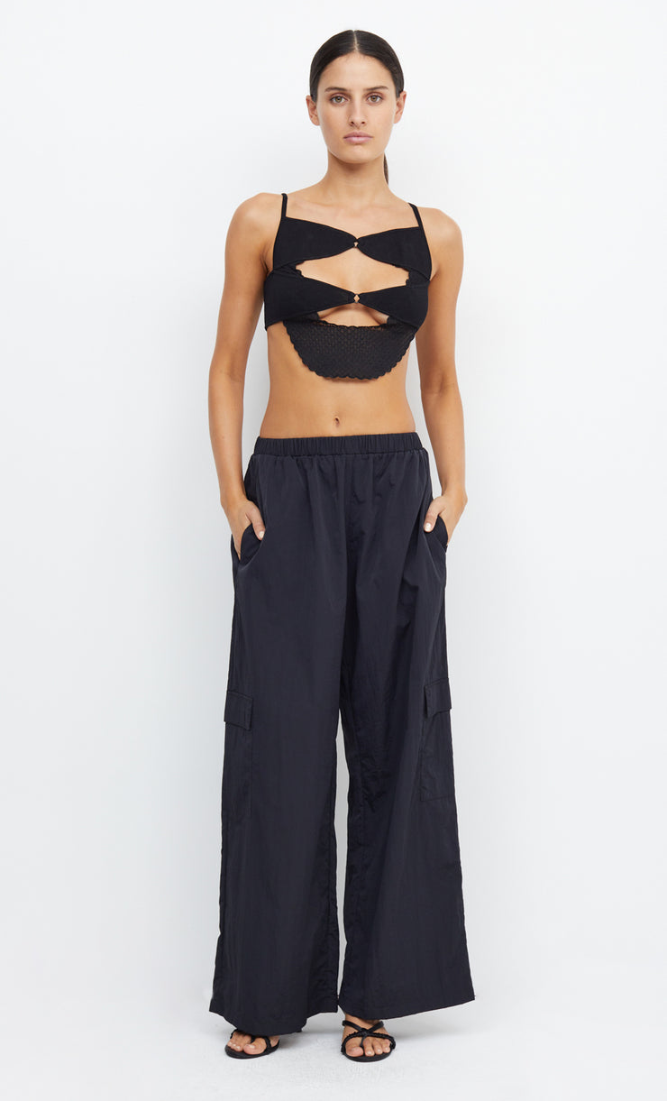 VERONICA KNIT BOATNECK BRALETTE - BLACK