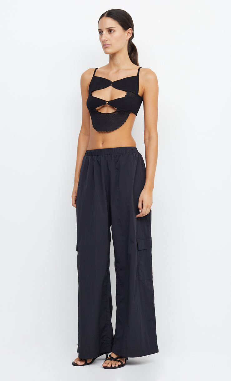 VERONICA KNIT BOATNECK BRALETTE - BLACK