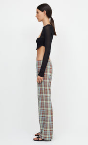 VERONICA LONG SLEEVE KNIT CROP TOP - BLACK