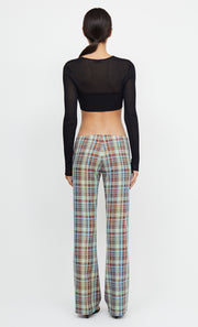 VERONICA LONG SLEEVE KNIT CROP TOP - BLACK