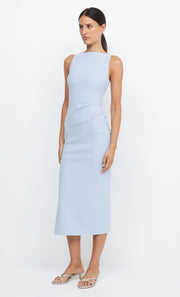 Be Mine High Neck Midi Bridesmaid Dress in Dusty Blue by Bec + Bridge