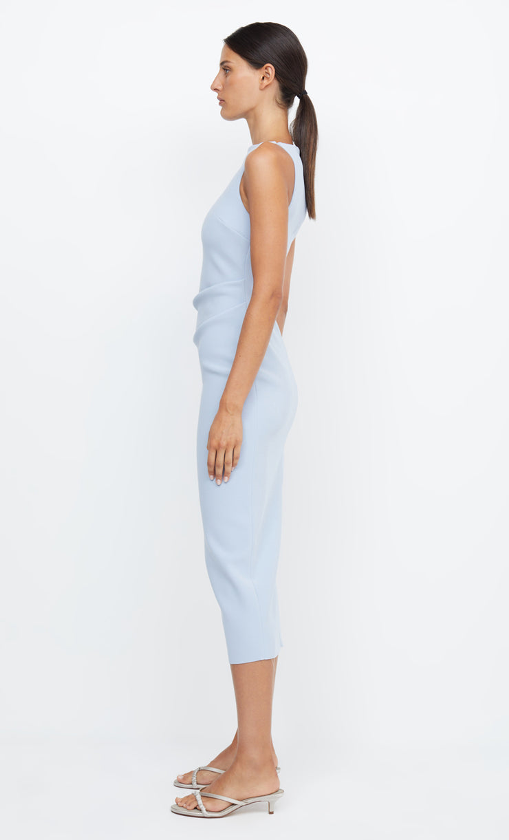 BE MINE TUCK DRESS - DUSTY BLUE