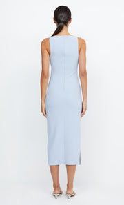 Be Mine High Neck Midi Bridesmaid Dress in Dusty Blue by Bec + Bridge