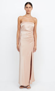 THE DREAMER STRAPLESS DRESS - ROSE GOLD