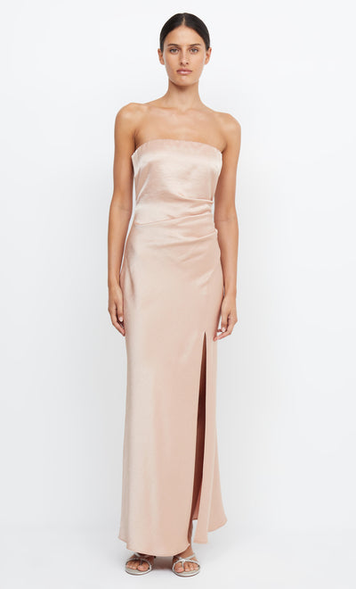 THE DREAMER STRAPLESS DRESS - ROSE GOLD