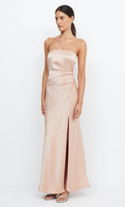 THE DREAMER STRAPLESS DRESS - ROSE GOLD