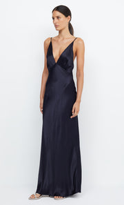 Moon Dance V Neck Bridesmaid Maxi Dress in Ink Navy by Bec + Bridge