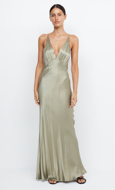 Moon Dance V Neck Maxi Bridal Bridesmaid in Sage by Bec + Bridge