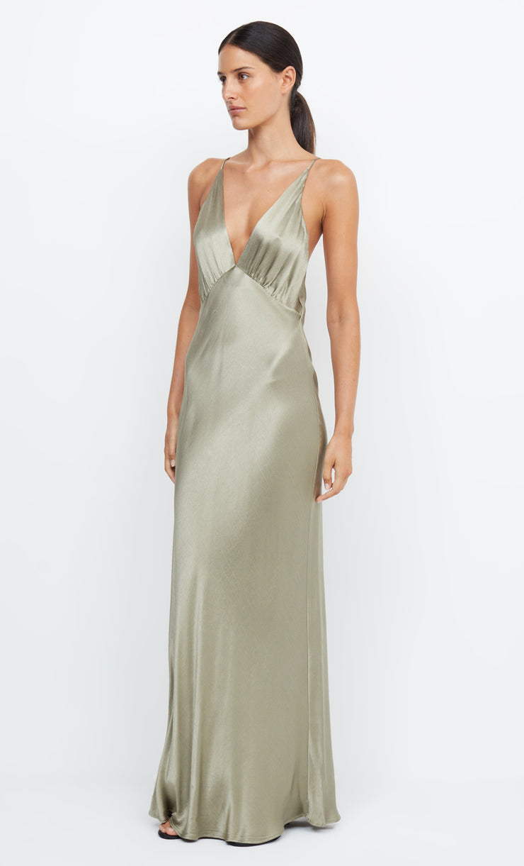 Moon Dance V Neck Maxi Bridal Bridesmaid in Sage by Bec + Bridge