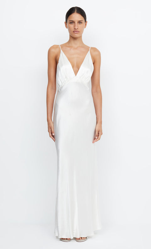 Moon Dance V Neck Bride Bridesmaid Maxi Dress in Ivory by Bec + Bridge