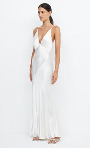 Moon Dance V Neck Bride Bridesmaid Maxi Dress in Ivory by Bec + Bridge