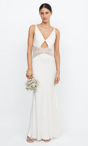 Celine Maxi Bride Bridesmaid Maxi Dress with Lace in Ivory by Bec + Bridge