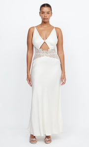 Celine Maxi Bride Bridesmaid Maxi Dress with Lace in Ivory by Bec + Bridge