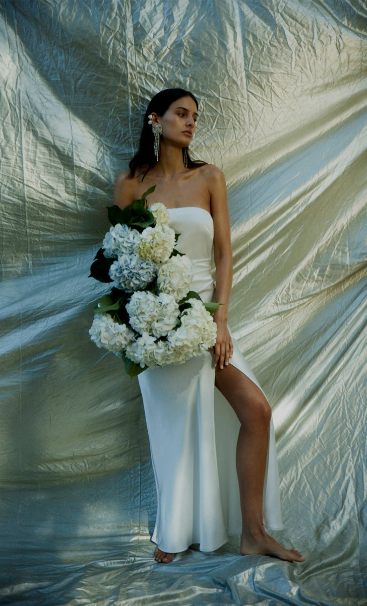 THE DREAMER STRAPLESS DRESS  - IVORY