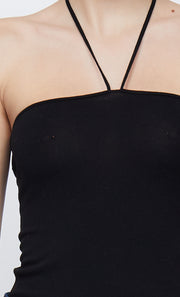 ESMAE HALTER KNIT BODYSUIT - BLACK