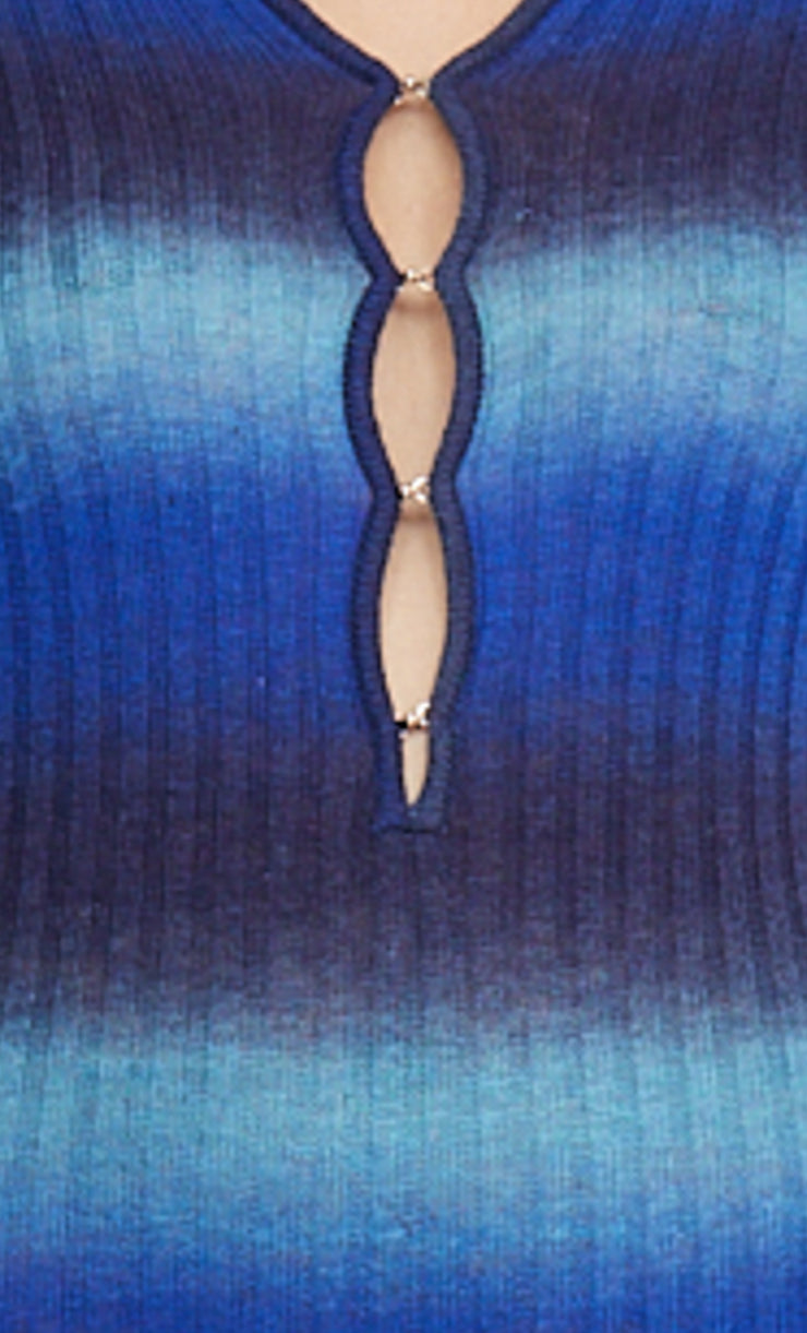 ALANA KNIT ROMPER - SEA HAZE