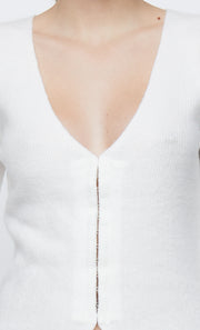 JACINTA SHORT SLEEVE KNIT TOP - IVORY