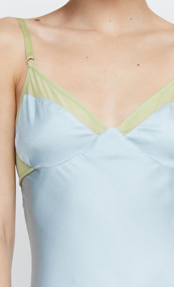 JOELLE MAXI DRESS - CLOUD BLUE/PEAR