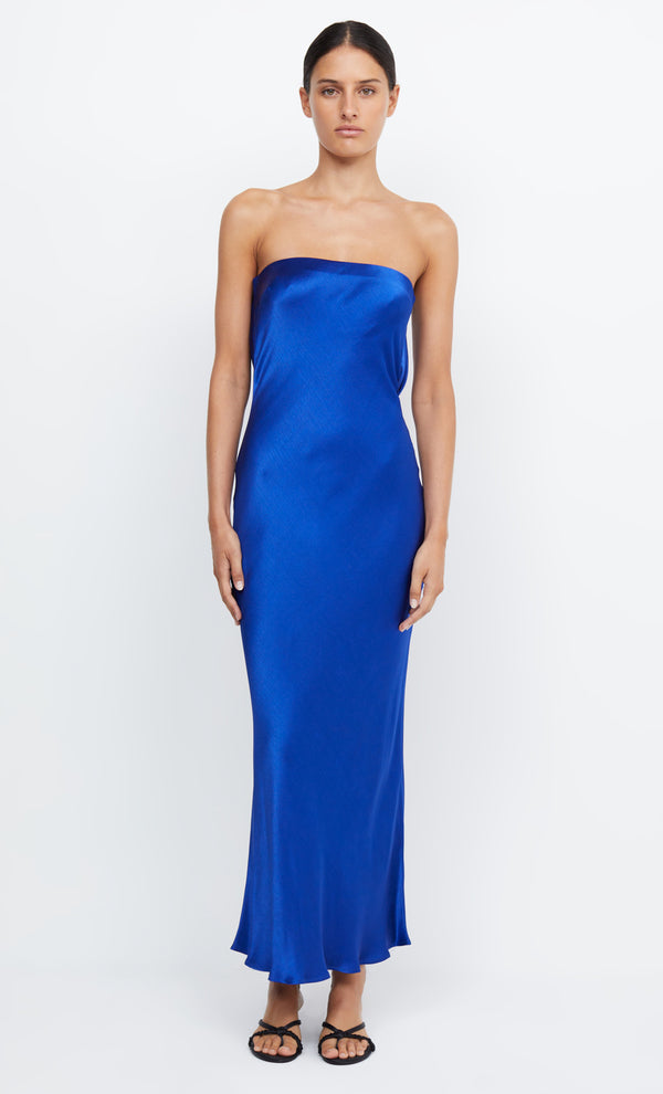 MOONDANCE STRAPLESS DRESS - MEDITERRANEAN BLUE