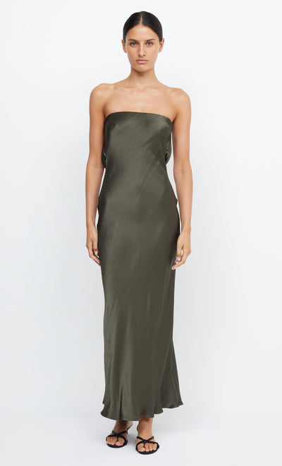 Moon Dance Strapless Fern Green Dark Willow Bridesmaid Dress by Bec + Bridge