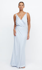 ADORE V MAXI DRESS - DUSTY BLUE