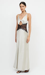 CAMILLE MAXI DRESS - ECRU/BLACK