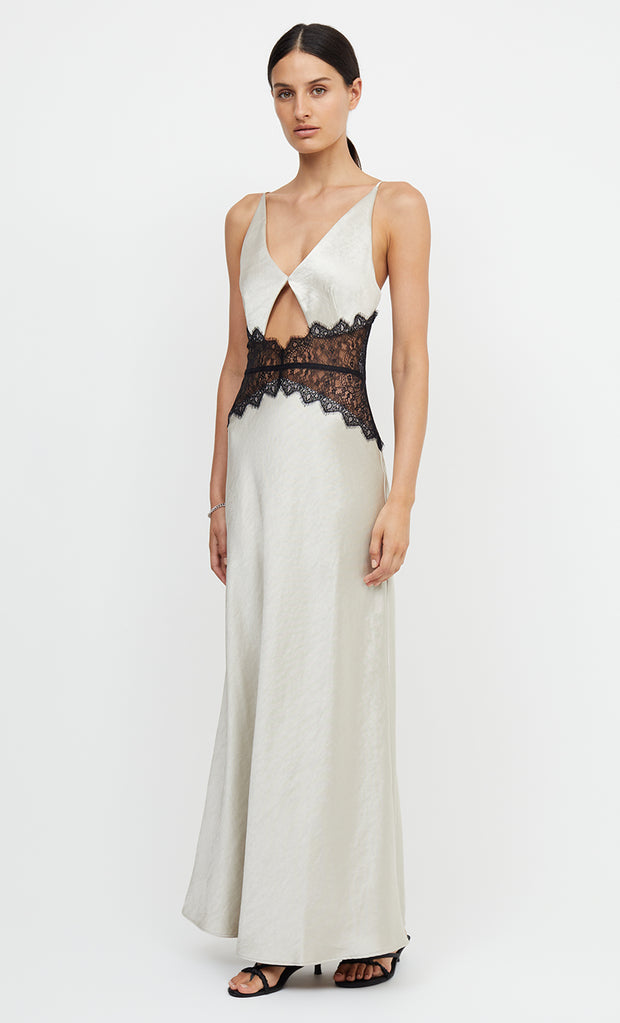 CAMILLE MAXI DRESS - ECRU/BLACK