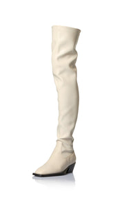 PEARLY THIGH HIGH BOOT - BONE