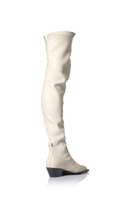 PEARLY THIGH HIGH BOOT - BONE