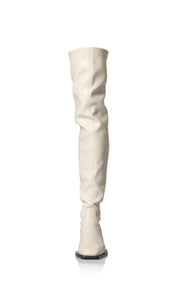 PEARLY THIGH HIGH BOOT - BONE