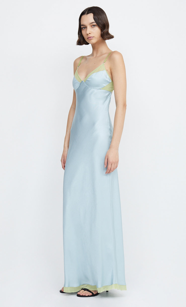 JOELLE MAXI DRESS - CLOUD BLUE/PEAR
