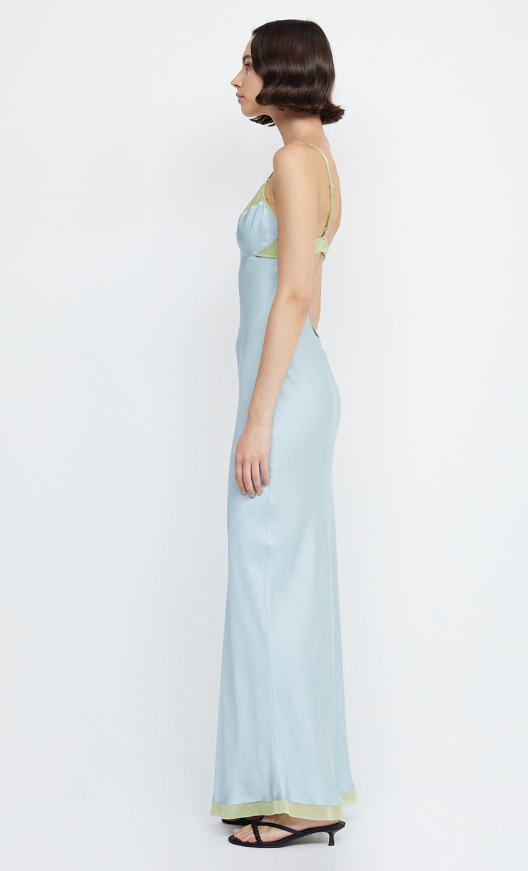JOELLE MAXI DRESS - CLOUD BLUE/PEAR