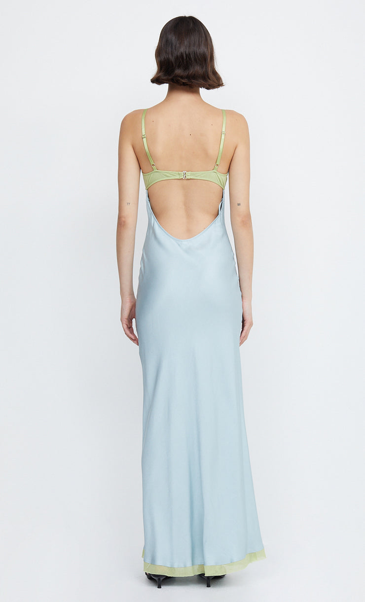 JOELLE MAXI DRESS - CLOUD BLUE/PEAR