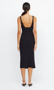 Be Min Square Neck Bridal Bridesmaid Midi Dress in Black by Bec + Bridge