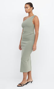 Be Mine Asym Midi Bridesmaids Dress in Sage by Bec + Bridge