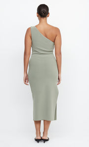 Be Mine Asym Midi Bridesmaids Dress in Sage by Bec + Bridge