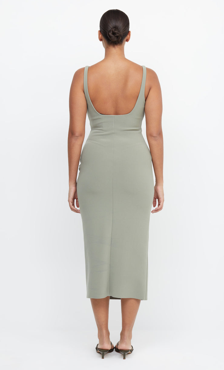 Be Mine Square Neck Bridesmaid Formal Midi Dress in Sage by Bec + Bridge