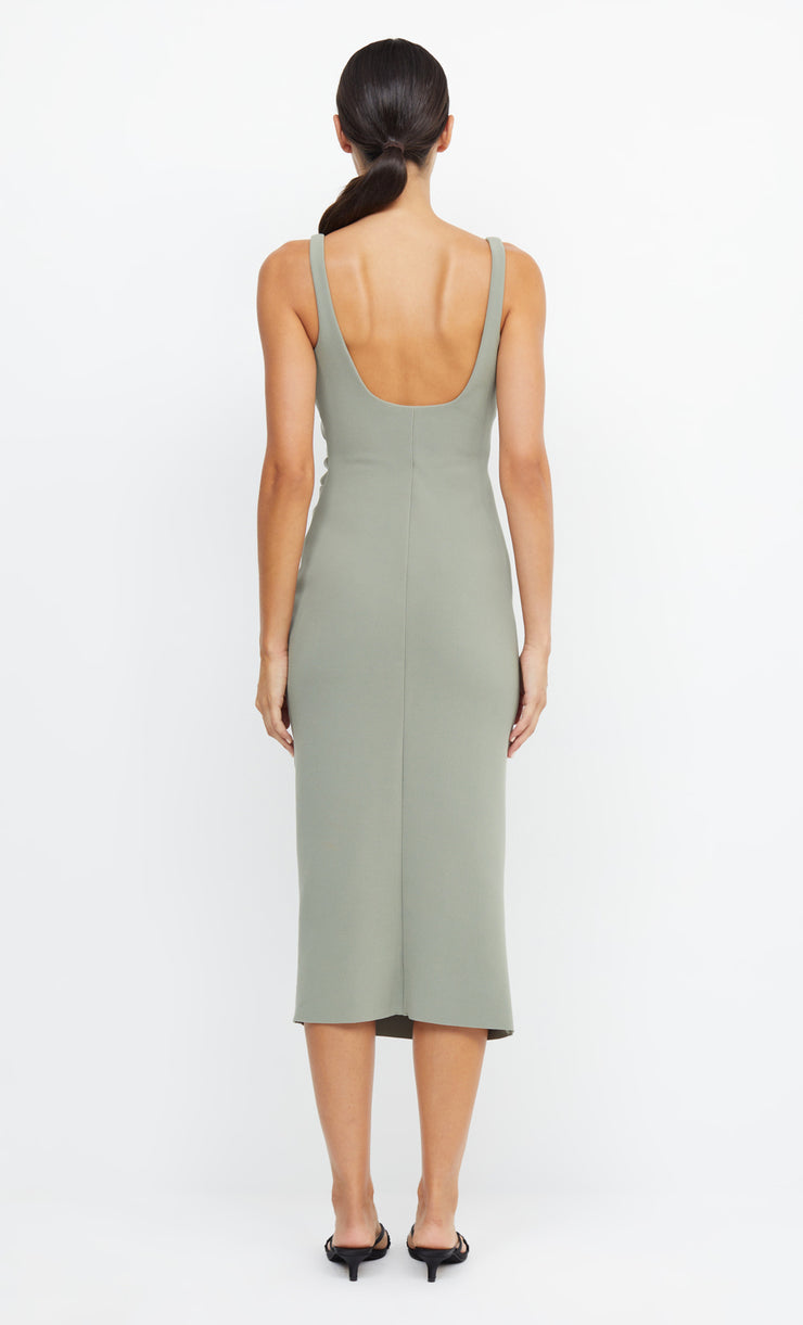 Be Mine Square Neck Bridesmaid Formal Midi Dress in Sage by Bec + Bridge