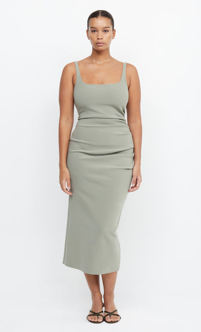 Be Mine Square Neck Bridesmaid Formal Midi Dress in Sage by Bec + Bridge