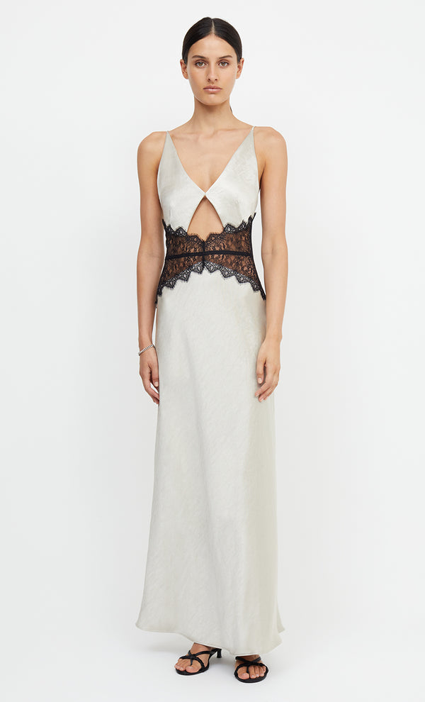 CAMILLE MAXI DRESS - ECRU/BLACK