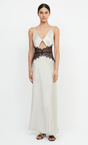 CAMILLE MAXI DRESS - ECRU/BLACK