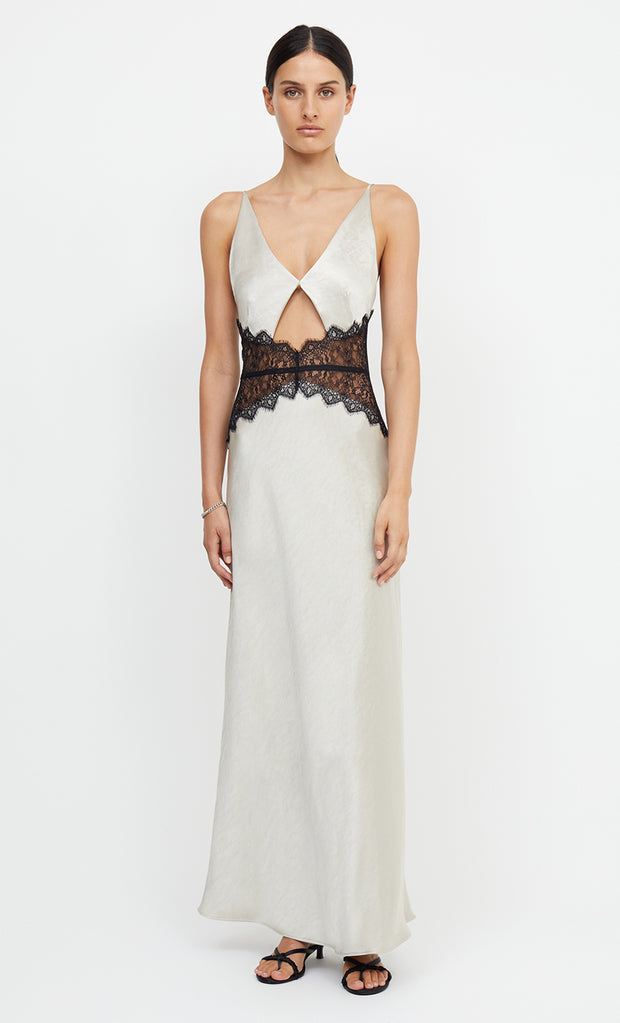 CAMILLE MAXI DRESS - ECRU/BLACK