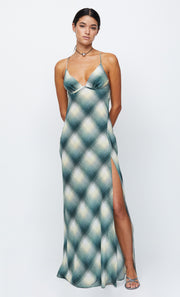 EDIE SPLIT MAXI DRESS - TEAL