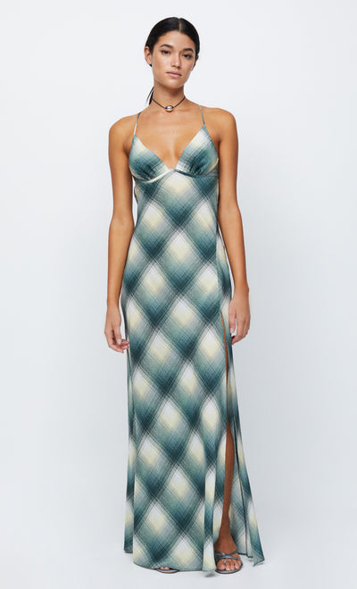 EDIE SPLIT MAXI DRESS - TEAL
